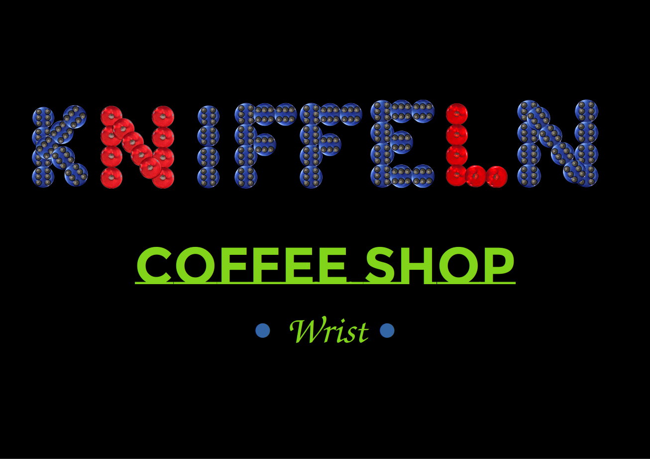 Dunkles Logo des Kniffeln Coffee Shops